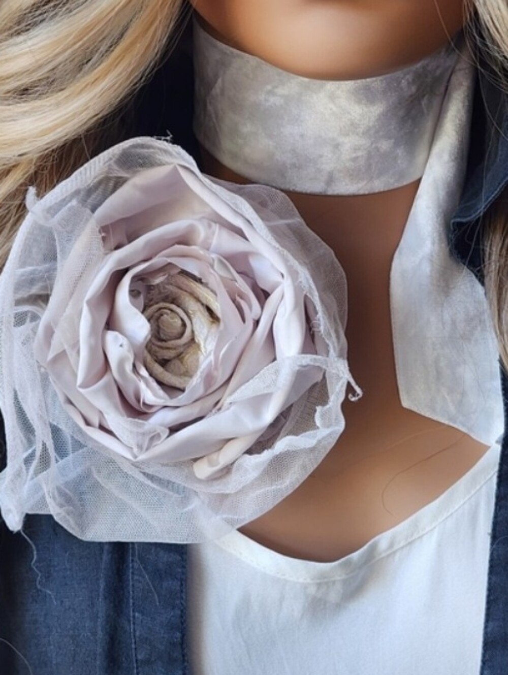 Designer Accessories Boho Velvet Tie Rose Botanical Cottage Choker